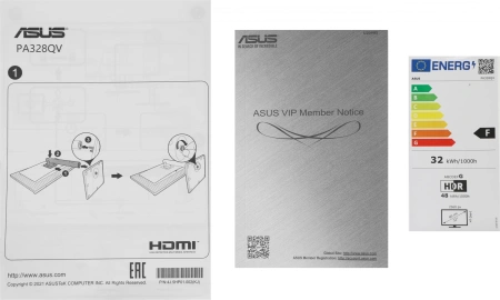 Монитор Asus 31.5" ProArt PA328QV черный IPS LED 16:9 HDMI M/M матовая HAS Piv 350cd 178гр/178гр 2560x1440 75Hz DP 2K USB 11.5кг