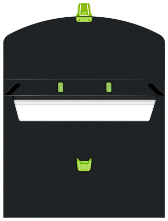 Портфель Бюрократ Black Opal BLPP01LETT 1 отдел. A4 пластик 0.7мм черный/салатовый