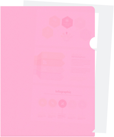 Папка-уголок Бюрократ Pastel -EPAST/PINK A4 пластик 0.18мм розовый