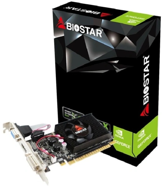 Видеокарта Biostar PCI-E GeForce GT610 NVIDIA GeForce GT 610 2Gb 64bit DDR3 700/1333 DVIx1 HDMIx1 CRTx1 HDCP Ret low profile