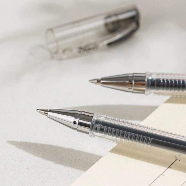 Ручка гелев. Deli Geni EG90-BK корп.прозрачный d=0.5мм чернила черн. 1стерж.