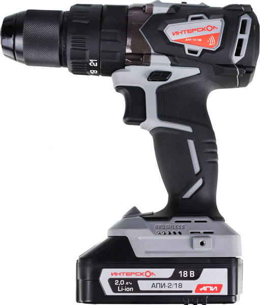 Дрель-шуруповерт Интерскол ДАУ-13/18В аккум. патрон:быстрозажимной (кейс в комплекте) (574.2.2.70)