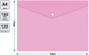 Конверт на кнопке Бюрократ Pastel -PKPAST/PINK A4 пластик 0.18мм розовый