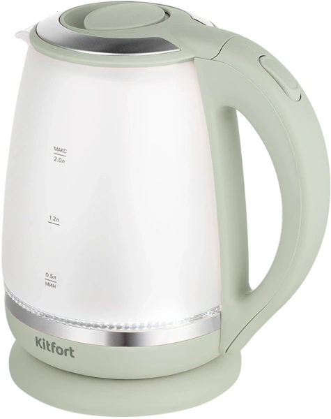 Чайник Kitfort КТ-6601 2л. 2200Вт бежевый (стекло/пластик)