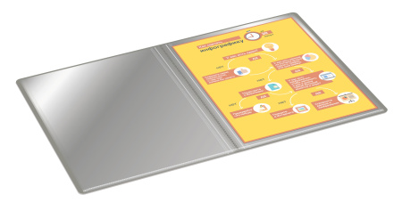 Папка с 40 прозр.вклад. Бюрократ -BPV40GREY A4 пластик 0.65мм торц.карм с бум. встав серый