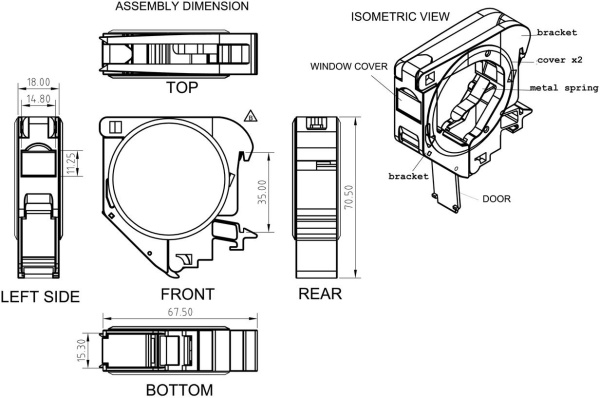 Крепление Hyperline FP-IE-DIN-KJ-1A-GY (упак.:1шт) 1м