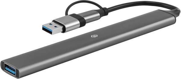 Разветвитель USB-C+ USB-A Digma DHUB-7USB-AC-3.0 7порт. черный