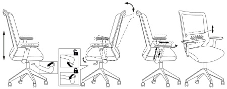 Кресло Бюрократ MC-W611NL серый TW-04 38-417 сетка/ткань крестов.4-луч. пластик пластик белый