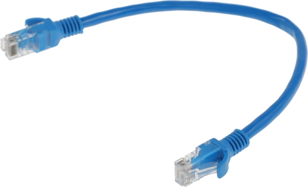 Патч-корд PP6U-0.25M/B 10000G UTP 4 пары cat6 CCA molded 0.25м синий RJ-45 (m)-RJ-45 (m)