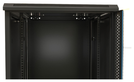 Шкаф коммутационный Hyperline (TWB-0645-SR-RAL9004) настенный 6U 600x450мм пер.дв.стал.лист 60кг черный 275мм 180град. 367мм IP20 сталь
