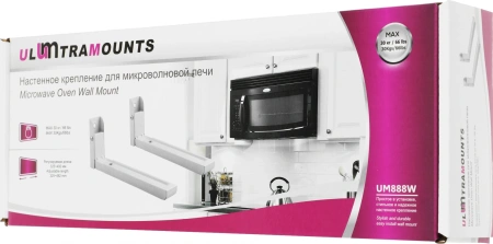 Кронштейн для СВЧ Ultramounts UM888W белый макс.30кг настенный фиксированный