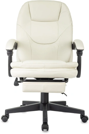 Кресло руководителя Бюрократ CH-868N-BF слоновая кость эко.кожа крестов. пластик подст.для ног