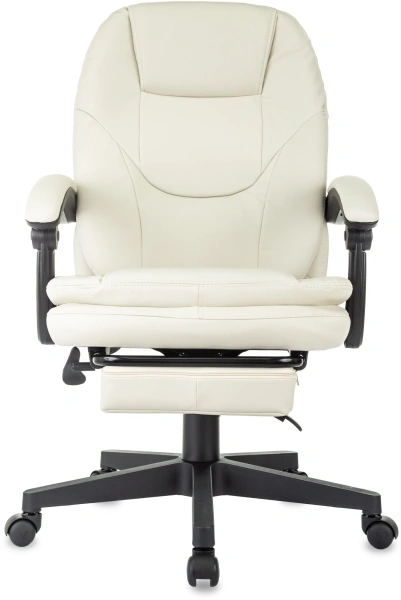 Кресло руководителя Бюрократ CH-868N-BF слоновая кость эко.кожа крестов. пластик подст.для ног