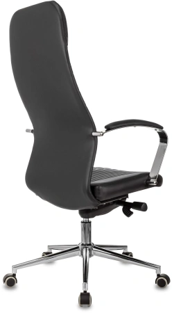 Кресло руководителя Бюрократ CH-610SL-Lux черный эко.кожа крестов. металл хром