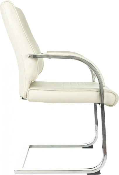 Кресло Бюрократ T-8010-LOW-V слоновая кость эко.кожа полозья