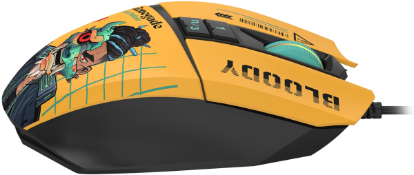 Мышь A4Tech Bloody W63 Max Renegade желтый/рисунок оптическая (120000dpi) USB
