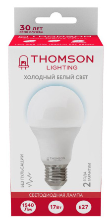Лампа светодиодная Thomson TH-B2306 17Вт цок.:E27 груша 220B 6500K св.свеч.бел.хол. A (упак.:1шт)