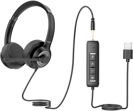 Наушники с микрофоном Acer OHW309 черный 1.6м накладные USB (ZL.HDSEE.004)