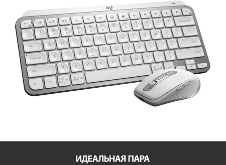 Клавиатура Logitech MX Keys Mini серебристый/белый USB беспроводная BT/Radio LED