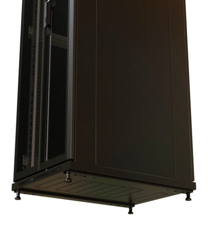 Шкаф коммутационный WRline (WR-TT-2266-DD-RAL9004) напольный 22U 600x600мм пер.дв.перфор.2ств. задн.дв.перфор.2-хст. 2 бок.пан. направл.под винты 800кг черный 510мм 1166мм IP20 сталь