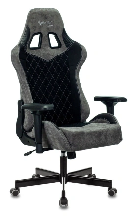 Кресло игровое Zombie VIKING 7 KNIGHT Fabric черный текстиль/эко.кожа с подголов. крестов. металл
