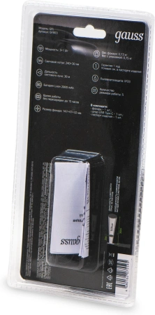 Фонарь авто. Gauss GFL803 черный 4Вт лам.:светодиод. встроенный аккумулятор (GF803)