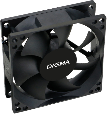 Вентилятор для корпуса Digma DFAN-80 80х80x25 черный 3-pin 4-pin (Molex) 23дБ Ret