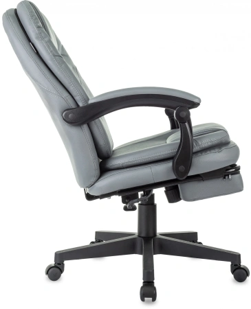 Кресло руководителя Бюрократ CH-868N-BF серый эко.кожа крестов. пластик подст.для ног