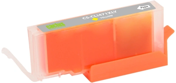 Картридж струйный Cactus CS-CLI471XLY CLI-471XL Y желтый (10.8мл) для Canon TS5040/MG5740/MG6840/MG7740
