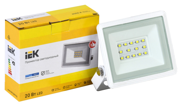 Прожектор уличный IEK СДО светодиодный 20Втбелый (LPDO601-20-65-K01)