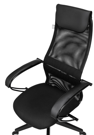 Кресло руководителя Бюрократ CH-607 черный TW-01 сетка/ткань с подголов. крестов. пластик