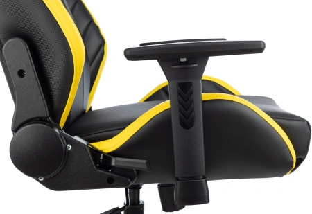 Кресло игровое Knight Thunder 5X черный/желтый эко.кожа крестов. металл