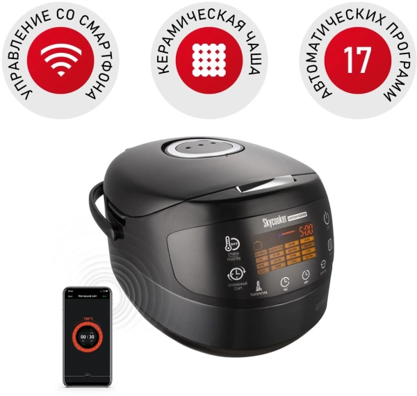 Мультиварка Redmond SkyCooker RMC-M903S 5л 1000Вт черный/серебристый