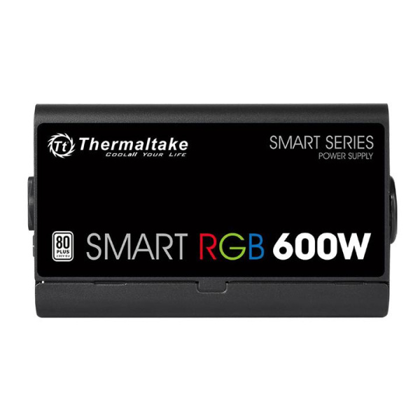 Блок питания Thermaltake ATX 600W Smart RGB 600 80+ (24+4+4pin) APFC 120mm fan color LED 6xSATA RTL