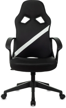 Кресло игровое Zombie 300 черный/белый эко.кожа крестов. пластик