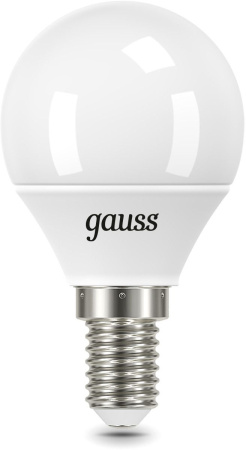 Лампа светодиодная Gauss 105101310 9.5Вт цок.:E14 шар 220B 6500K св.свеч.бел.хол. (упак.:10шт)
