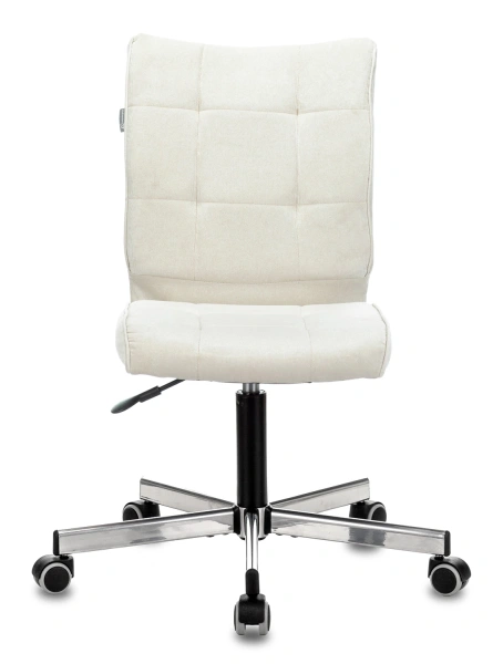 Кресло Бюрократ CH-330M молочный Velvet 20 крестов. металл хром