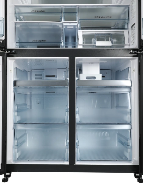 Холодильник Hitachi R-WB820VUC2 GBK 2-хкамерн. черный стекло