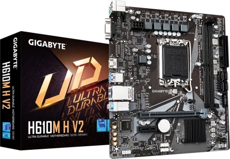Материнская плата Gigabyte H610M H V2 Soc-1700 Intel H610 2xDDR5 mATX AC`97 8ch(7.1) GbLAN+VGA+HDMI