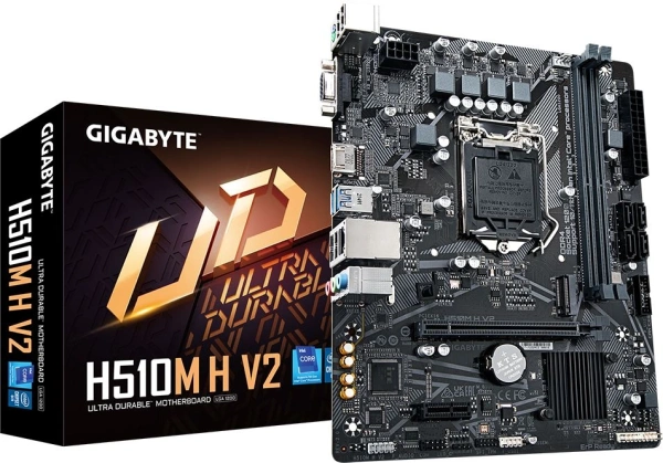 Материнская плата Gigabyte H510M H V2 2.0 Soc-1200 Intel Q470 2xDDR4 mATX AC`97 8ch(7.1) GbLAN+VGA+HDMI