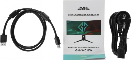Монитор GMNG 34" Gaming GM-34C11W черный VA LED 2ms 21:9 HDMI M/M матовая HAS Piv 4000:1 300cd 178гр/178гр 3440x1440 165Hz G-Sync FreeSync DP 2K 8.57кг