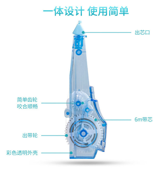 Лента коррект. Deli 71470 6мх5мм ассорти корпус белый блистер