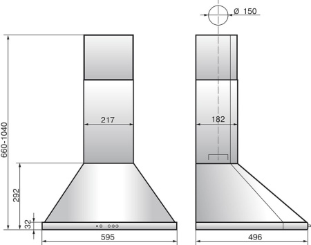 Вытяжка каминная Elikor Сигма 60П-650-К3Д топленое молоко/бронза управление: кнопочное (1 мотор)