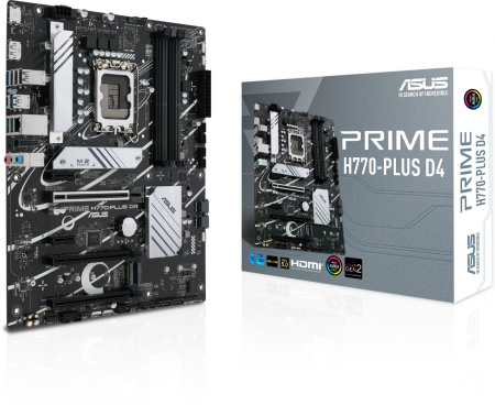 Материнская плата Asus PRIME H770-PLUS D4 Soc-1700 Intel H770 4xDDR4 ATX AC`97 8ch(7.1) 2.5Gg RAID+HDMI+DP