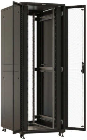 Шкаф коммутационный Hyperline (TTBR-4781-DD-RAL9004) напольный 47U 800x1000мм пер.дв.перфор. задн.дв