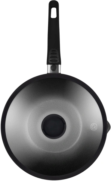 Сковорода ВОК (WOK) Rondell Escurion RDA-870 круглая 28см покрытие: антипригарное ручка съемная (с крышкой) черный