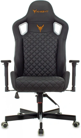 Кресло игровое Knight Outrider черный ромбик эко.кожа с подголов. крестов. металл