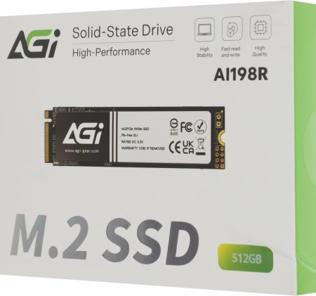 Накопитель SSD AGi PCIe 3.0 x4 512GB AGI512G80AI198R AI198 M.2 2280
