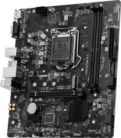 Материнская плата MSI PRO H510M-B II (10Gen only) Soc-1200 Intel H470 2xDDR4 mATX AC`97 8ch(7.1) GbLAN+VGA+HDMI