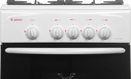 Плита Газовая Gefest CG 50М02 К73 белый (без крышки) реш.чугун